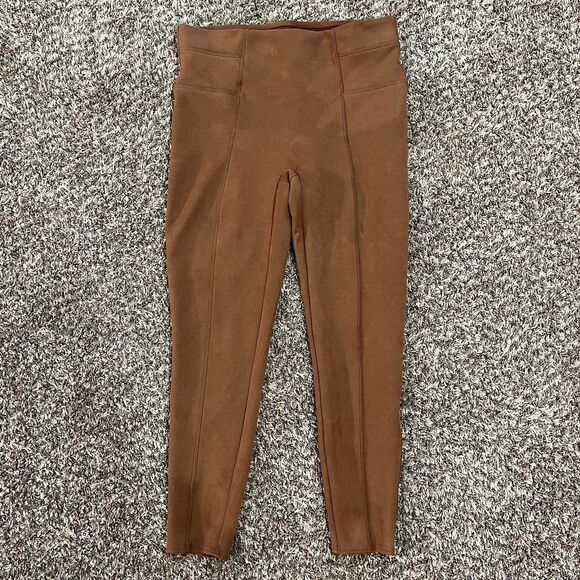 Spanx Faux Suede Leggings Rich Caramel High Waisted Size 1X - Picture 3 of 6